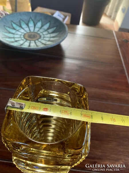 Light amber colored glass vase