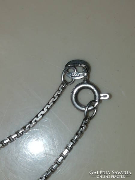 Antique silver necklace 39 cm long + pendant