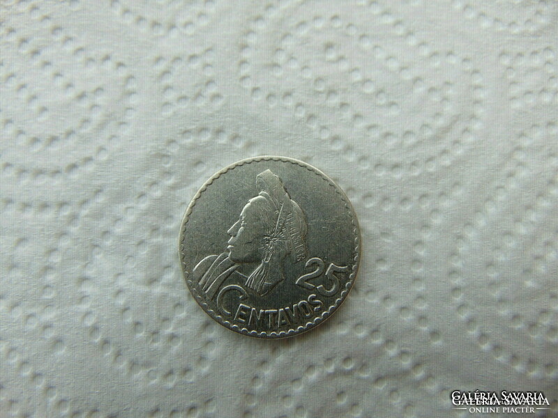 Guatemala ezüst 25 centavos 1960 8.37 gramm