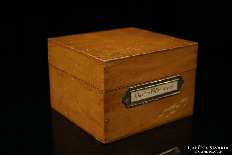 Retro office wood storage / box / old German document holder / picture box