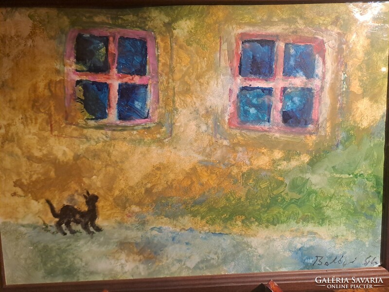 Erdeti Bakányi Gyula: cat under the window