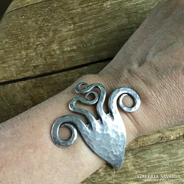 Handmade bracelet made from an old silver-plated fork