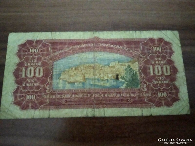 100 Dinár, Jugoszlávia, 1955