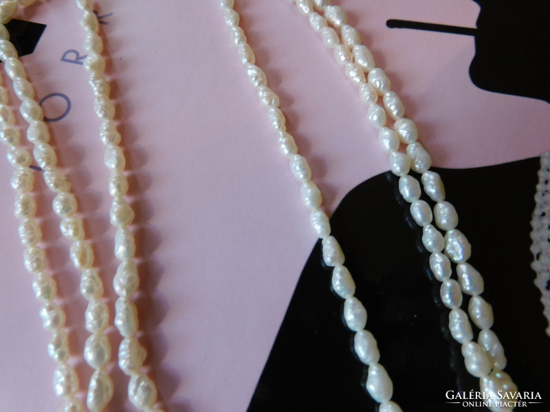 Vintage three-row cultured pearl necklace 46 cm
