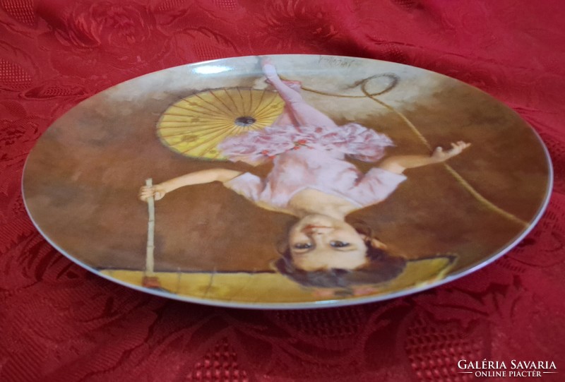 Balerinás dísztányér kínai cirkuszos porcelán tányér (L4459)