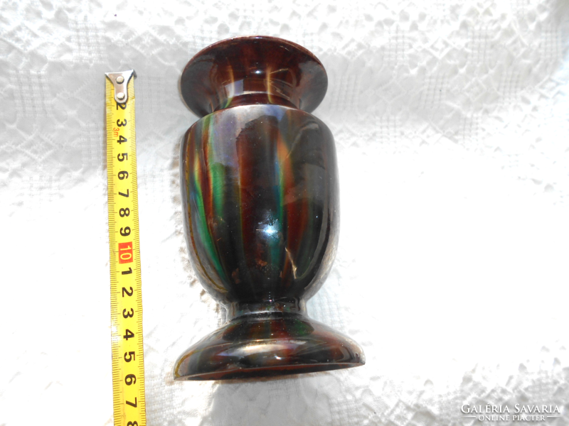 Mezőtúr csurgatott mázas,  váza --16 cm