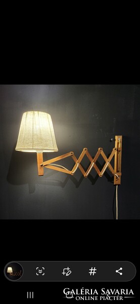 Vintage mcm skandináv fali lámpa fenyő