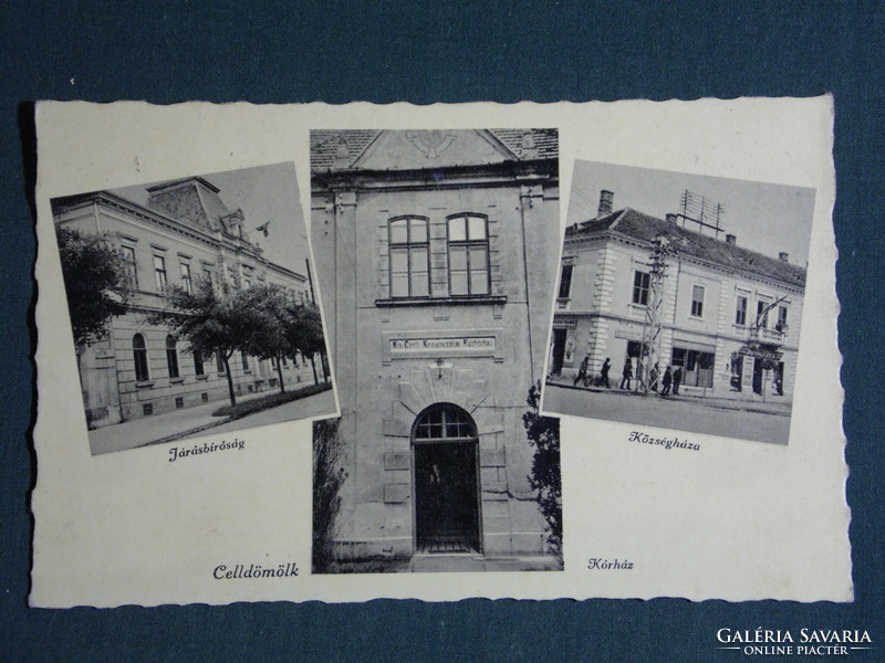 Postcard, cell dome, mosaic details, district court, hospital, village hall, 1941