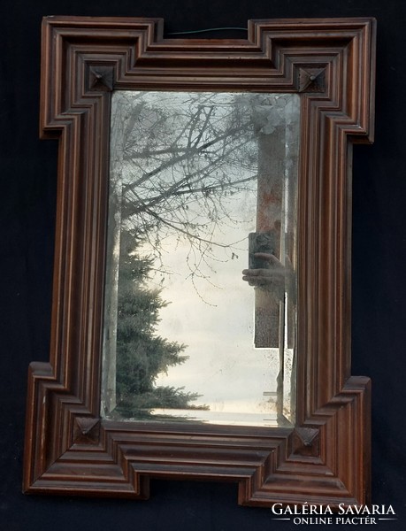 Rare shape, pewter mirror, 49x70 cm