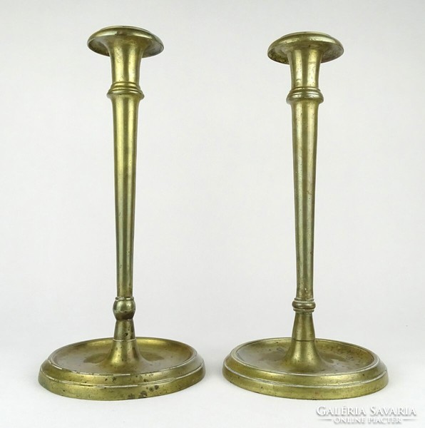 1Q741 antique large xix. Pair of century copper candle holders 31 cm