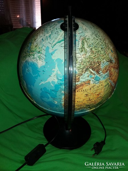 Retro wereldbol Italian table globe / lamp 28 x 26 cm according to the pictures
