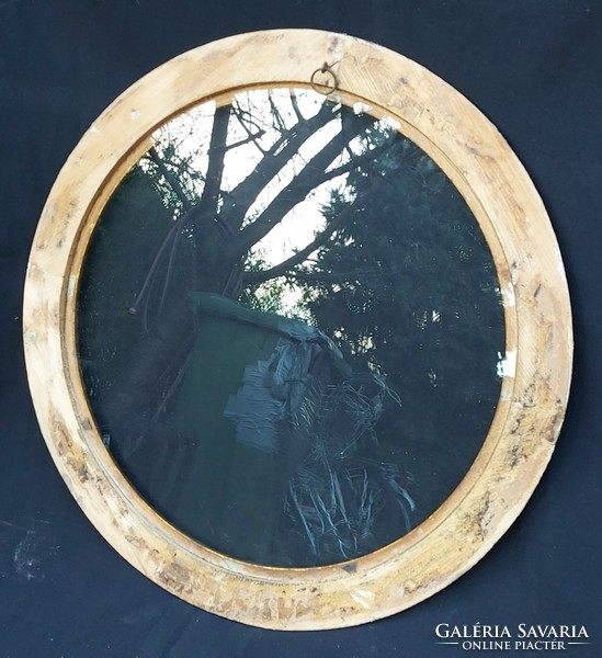 Beautiful, rare round Biedermeier picture frame, 52 cm in diameter with original glass