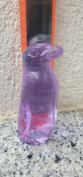Alexandrit üveg pingvin színváltós vitrintárgy