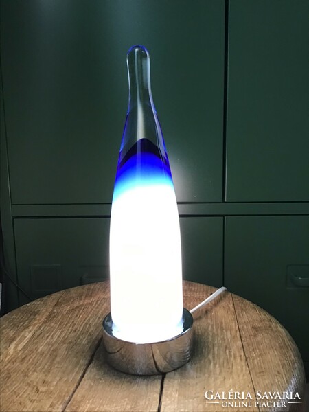 Old Ikea table lamp made of handmade blown glass
