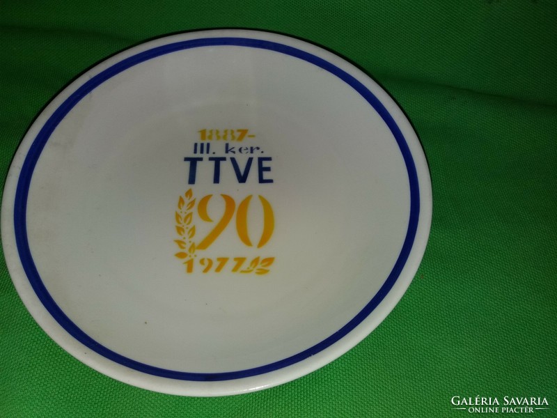 Old football relic iii.Ker ttve 1887 -1977 90 years Hólloháza porcelain jubilee souvenir wall bowl decoration