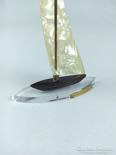 Retro Balaton souvenir plexiglass sailboat