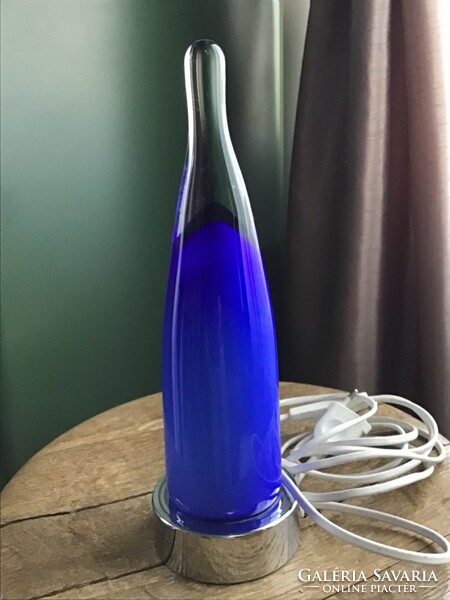 Régi ikea asztali lámpa kézműves fújt üvegből