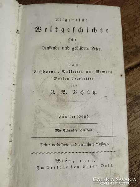 Antique book, Columbus engraving of 1811, beautiful: kupferstich von j. Blaschke, kl-8, image format
