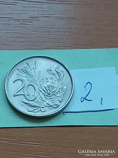 South Africa 20 cents 1975 protea (protea cynaroides), nickel 2