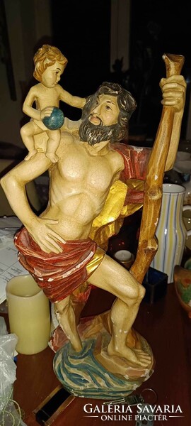 Saint Christopher wooden statue