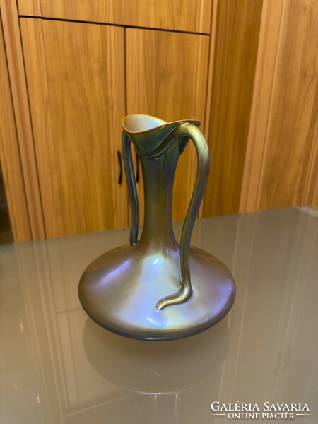 Zsolnay porcelain, eosin ribbon vase