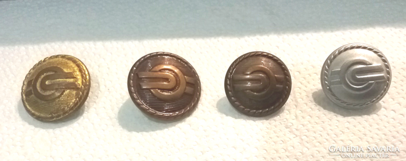 4 pcs old metal buttons 1.5 Cm-2 cm