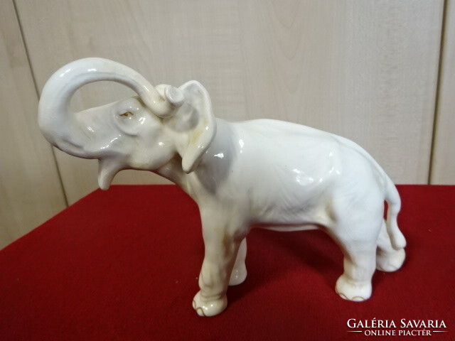 Royal dux Czechoslovak porcelain figurine, antique, bone-colored elephant from 1930. Jokai.