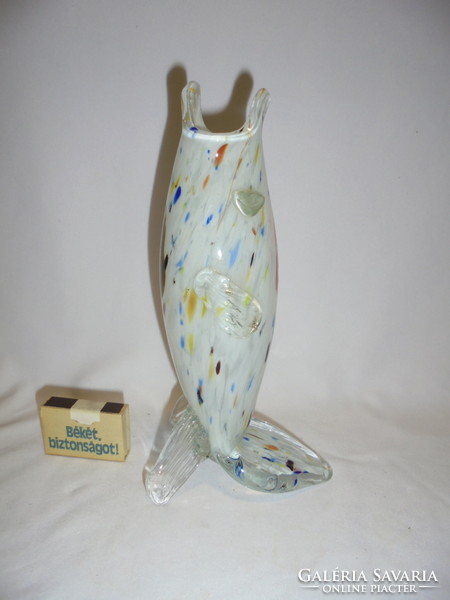 Retro üveg hal váza - nosztalgia darab
