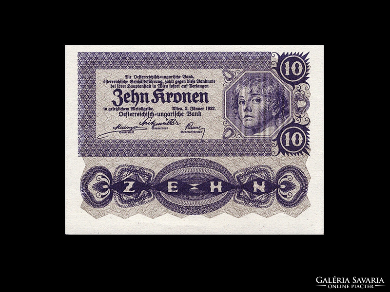 10 KORONA  - 1922 - Osztrák-Magyar Bank   aUNC hajtatlan