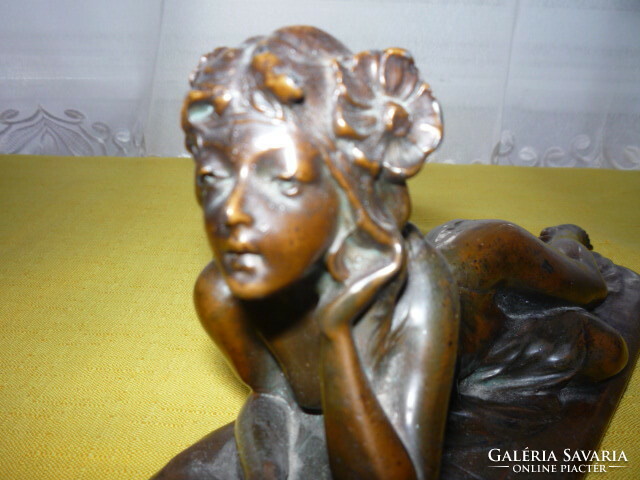 Art Nouveau pewter female figure 2403 12