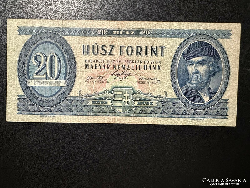 20 HUF 1947. Very nice banknote!! Rare!!