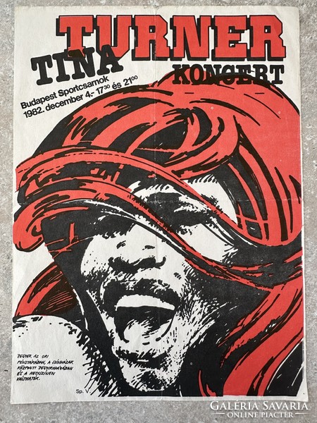 Tina Turner koncert plakát 1982 Budapest Sportcsarnok