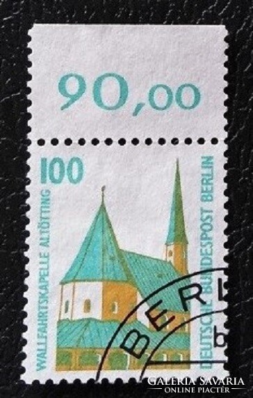 BB834szp / Németország - Berlin 1989 Látványosságok bélyegsor 100 Pf pecsételt ívszéli összegzőszám