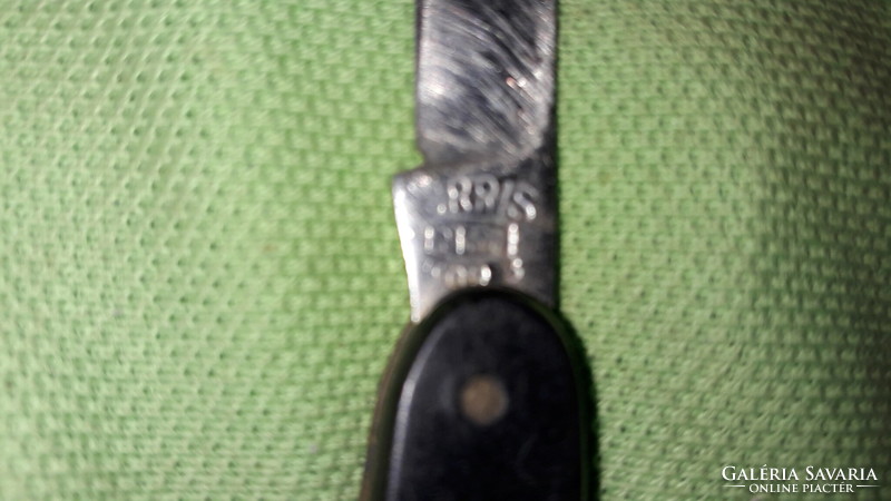 Antik bakelitnyeles kétpengés bicska 6 cm - 3 cm pengékkel  kifenve 16 cm összhossz a képek szerint