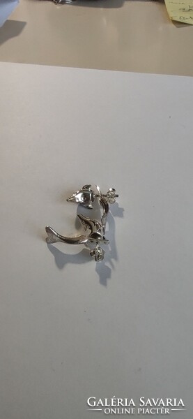 Silver dolphin earrings
