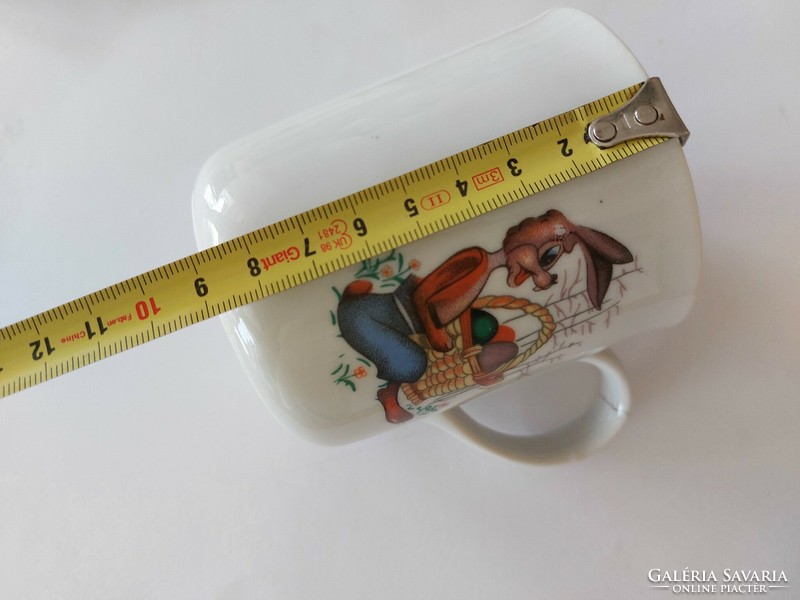 Old porcelain mug Easter bunny fairy tale cup