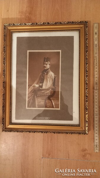 I.Vh Hungarian soldier's photo in a nice glazed frame (győr), large size