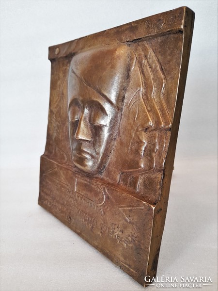 Early wheat brown art deco ady relief, 1929.