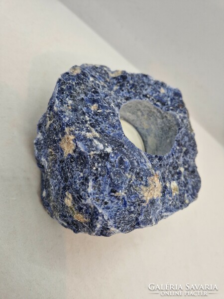 Sodalite mineral candle holder