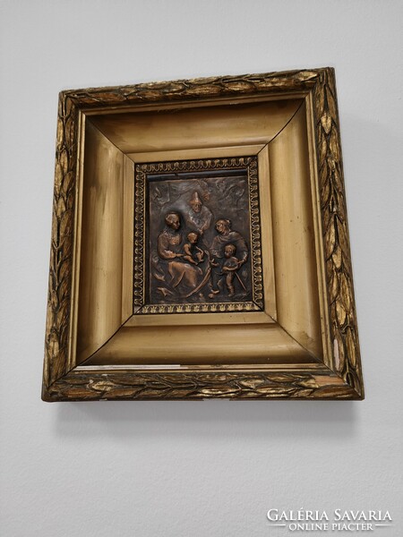 B 1659 jelöléssel bronz falikép, csodálatos keretben