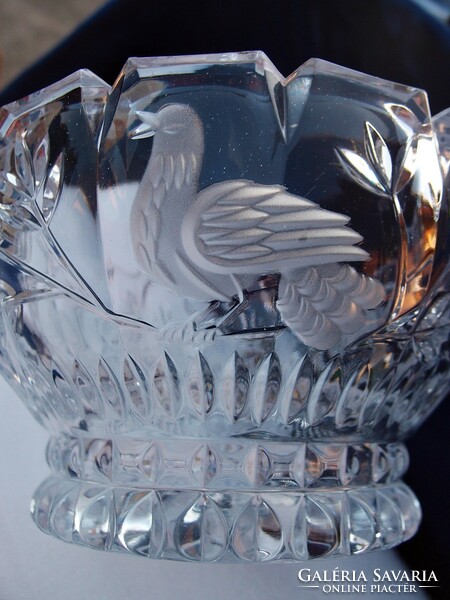 Bird crystal bowl