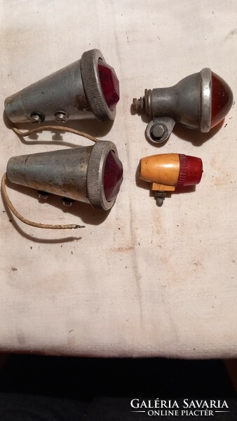 Rear lights for vintage vehicles (bicycle, moped).