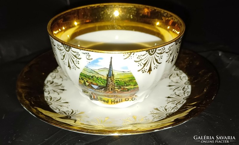 Beautiful gilded mocha cup with bottom.