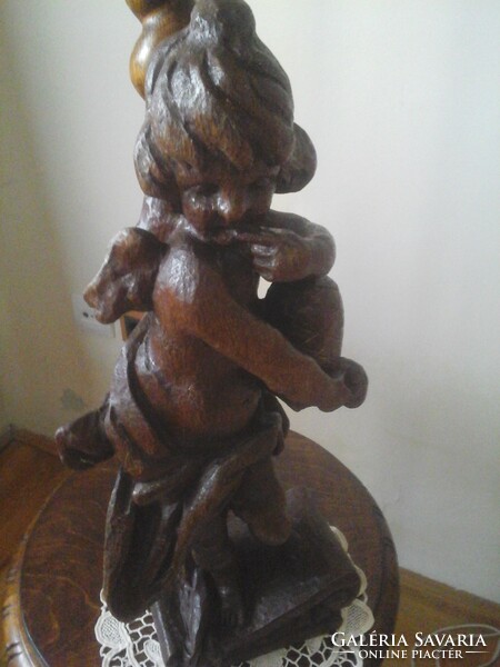 Angel, putto, sculpture, hand-carved, 48 cm