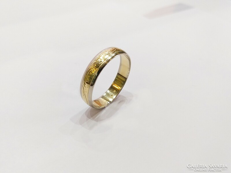 14 Karátos Arany, 5,79g Barokk mintás Karikagyűrű (No.: 24/105.)