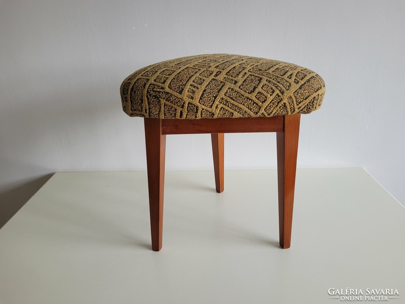 Retro upholstered triangular seat mid century pouf small chair