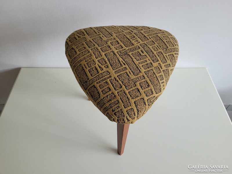 Retro upholstered triangular seat mid century pouf small chair