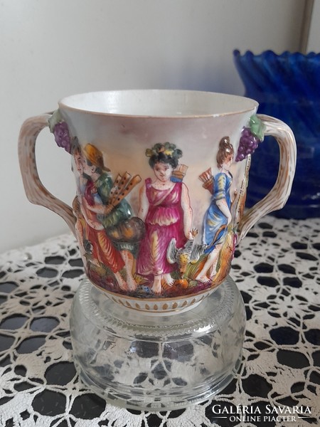 Capodimonte cup with embossed pattern, collector's item