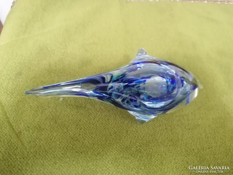 Muránói jellegű retro üveg madár