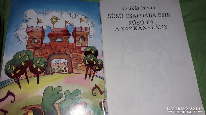 1985. István Csukás: süsü falls into a trap/süsü and the dragon girl picture book according to the pictures rtv
